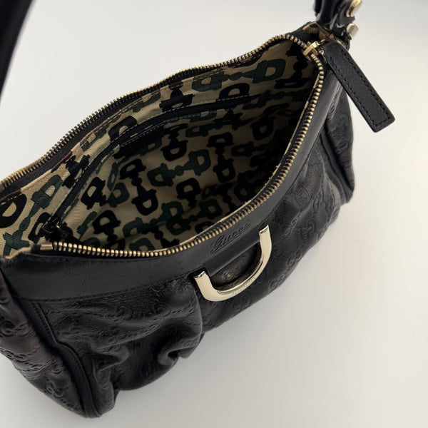 Gucci Guccissima Abbey Leather Black Shoulder Bag