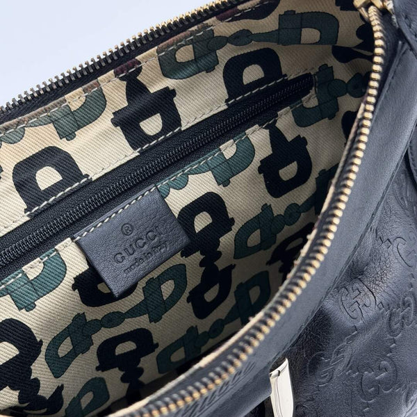 Gucci Guccissima Abbey Leather Black Shoulder Bag