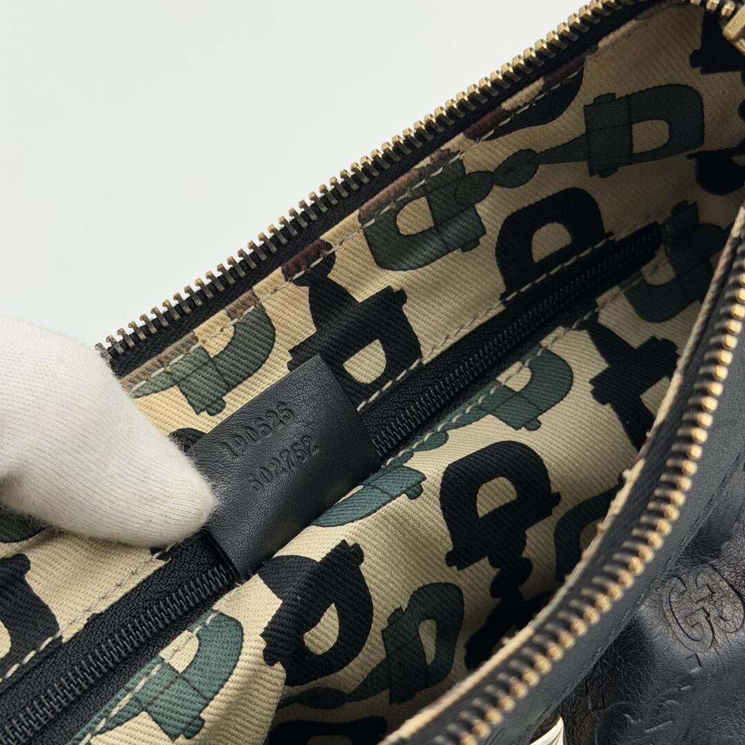 Gucci Guccissima Abbey Leather Black Shoulder Bag