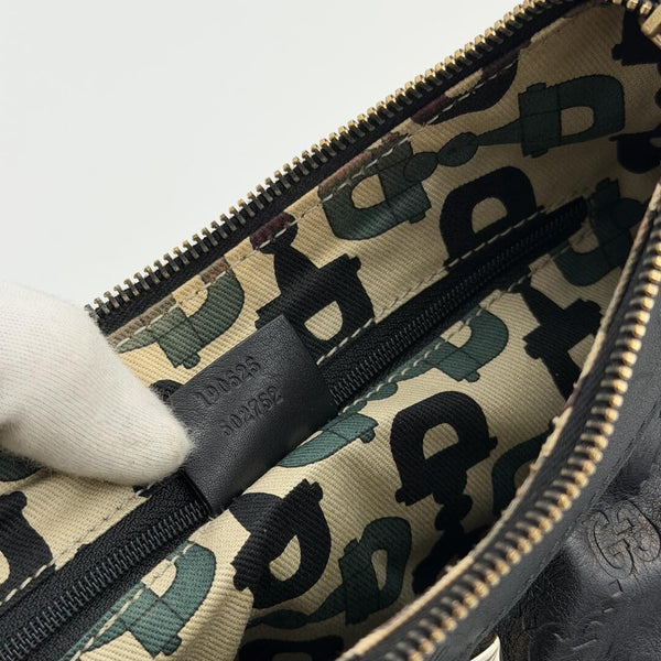 Gucci Guccissima Abbey Leather Black Shoulder Bag