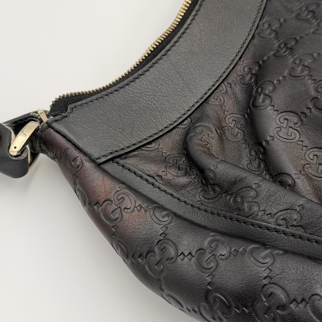 Gucci Guccissima Abbey Leather Black Shoulder Bag