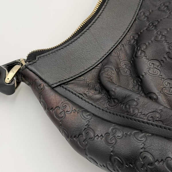 Gucci Guccissima Abbey Leather Black Shoulder Bag