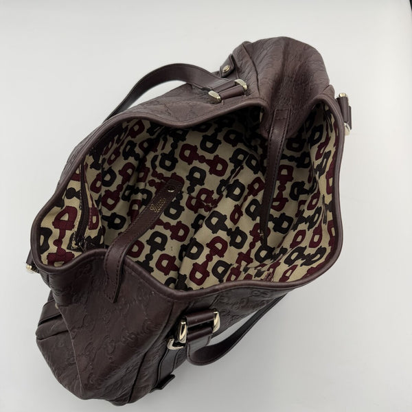 Gucci Guccissima Abbey Leather Brown Tote Bag