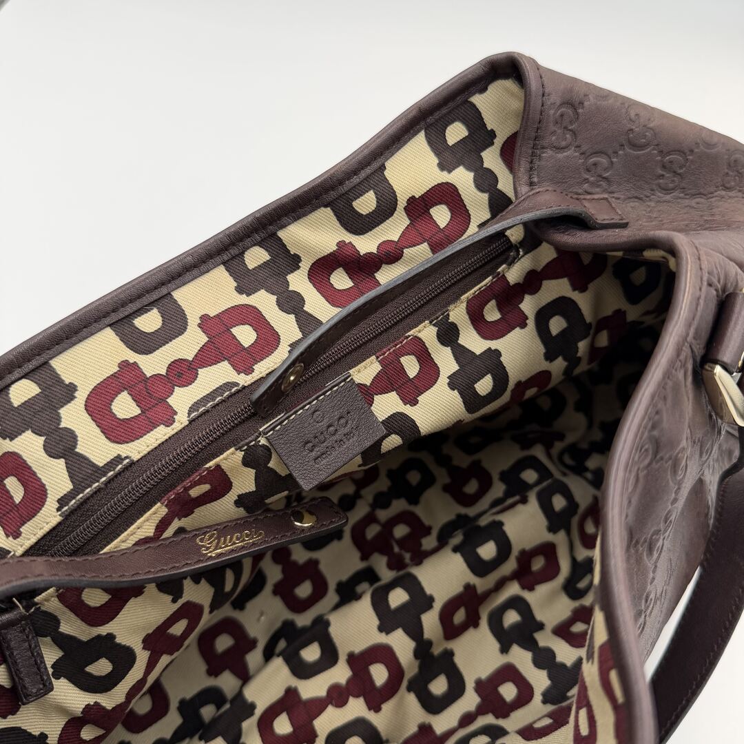 Gucci Guccissima Abbey Leather Brown Tote Bag