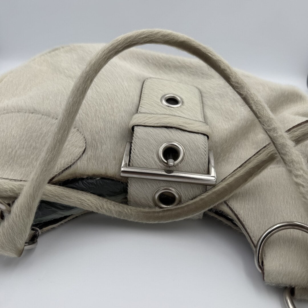 RARE Prada Moon Pony Hair Buckle mint Green Shoulder Bag