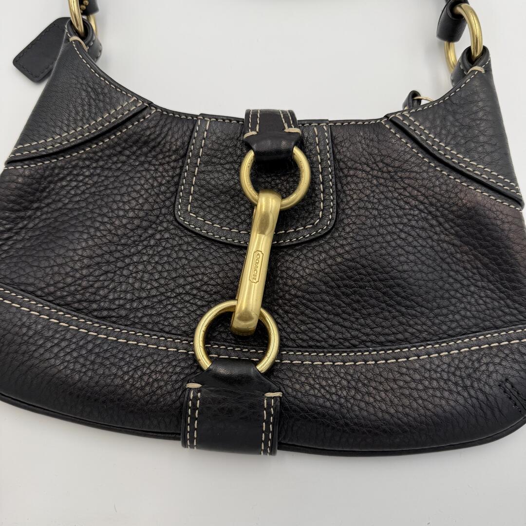 Coach Mini Hampton Black Leather Shoulder Bag