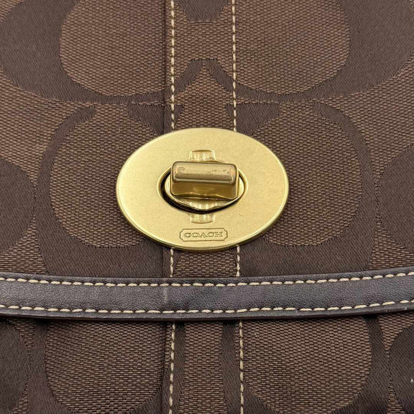 Coach Signature Ergo Flap Brown Shoulder Bag