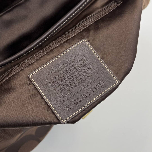 Coach Signature Ergo Flap Brown Shoulder Bag