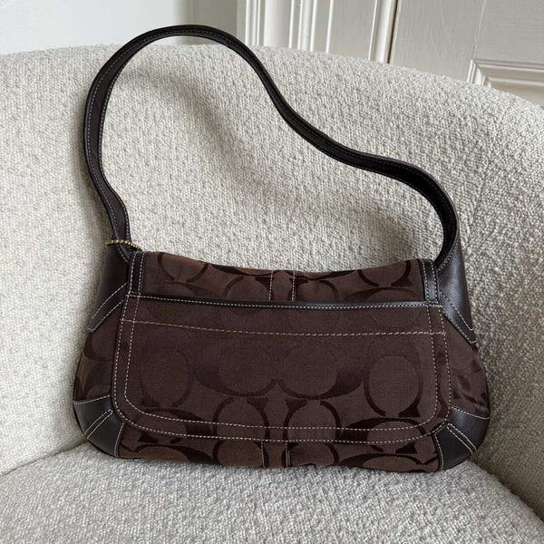 Coach Signature Ergo Flap Brown Shoulder Bag