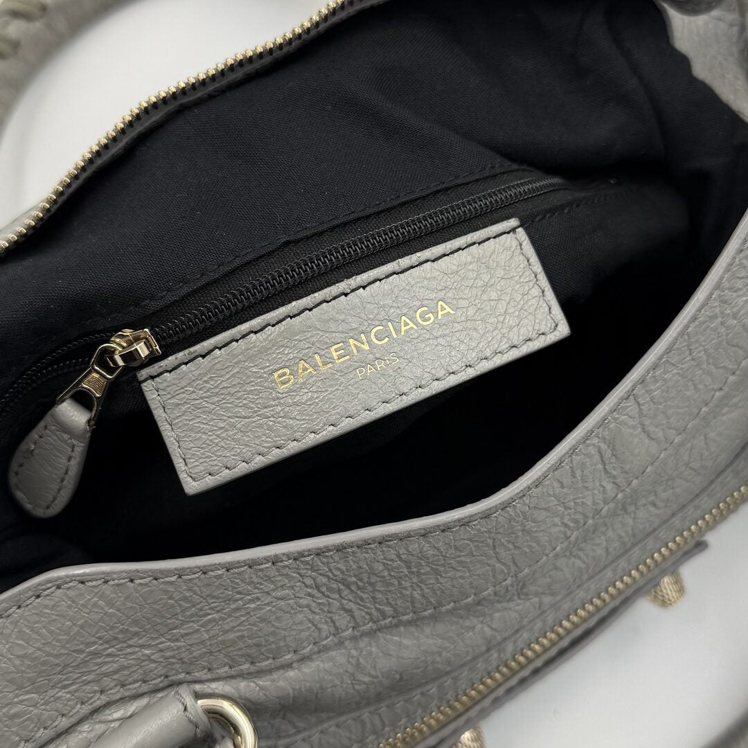 2015 Balenciaga The Town Grey Leather Bag