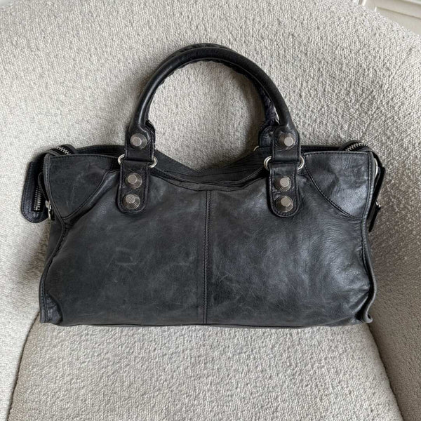 2003 Balenciaga The Giant City Grey Leather Handbag