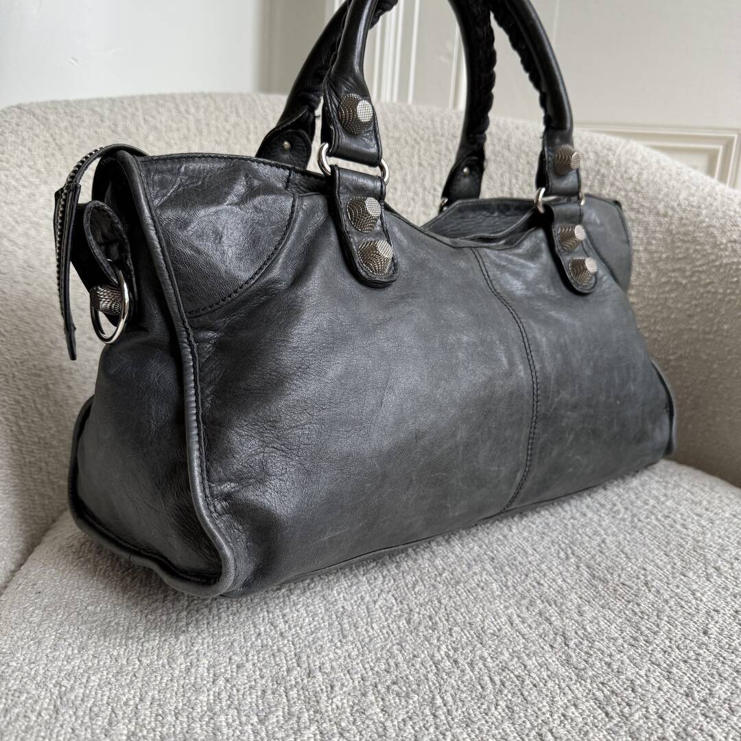 2003 Balenciaga The Giant City Grey Leather Handbag