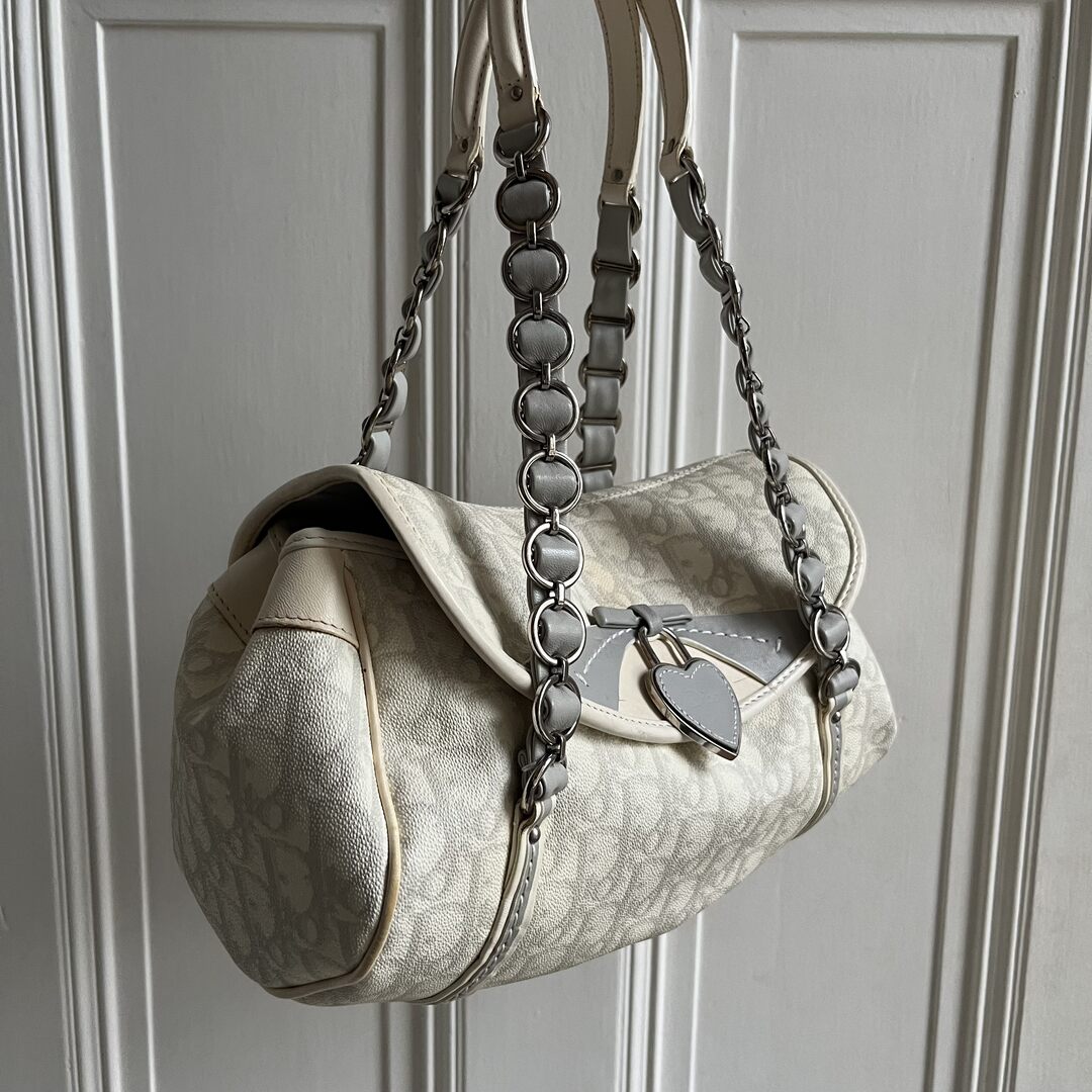 Dior Romantique Trotter White Shoulder Bag