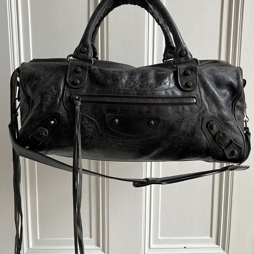 Balenciaga The Twiggy Black Leather Handbag