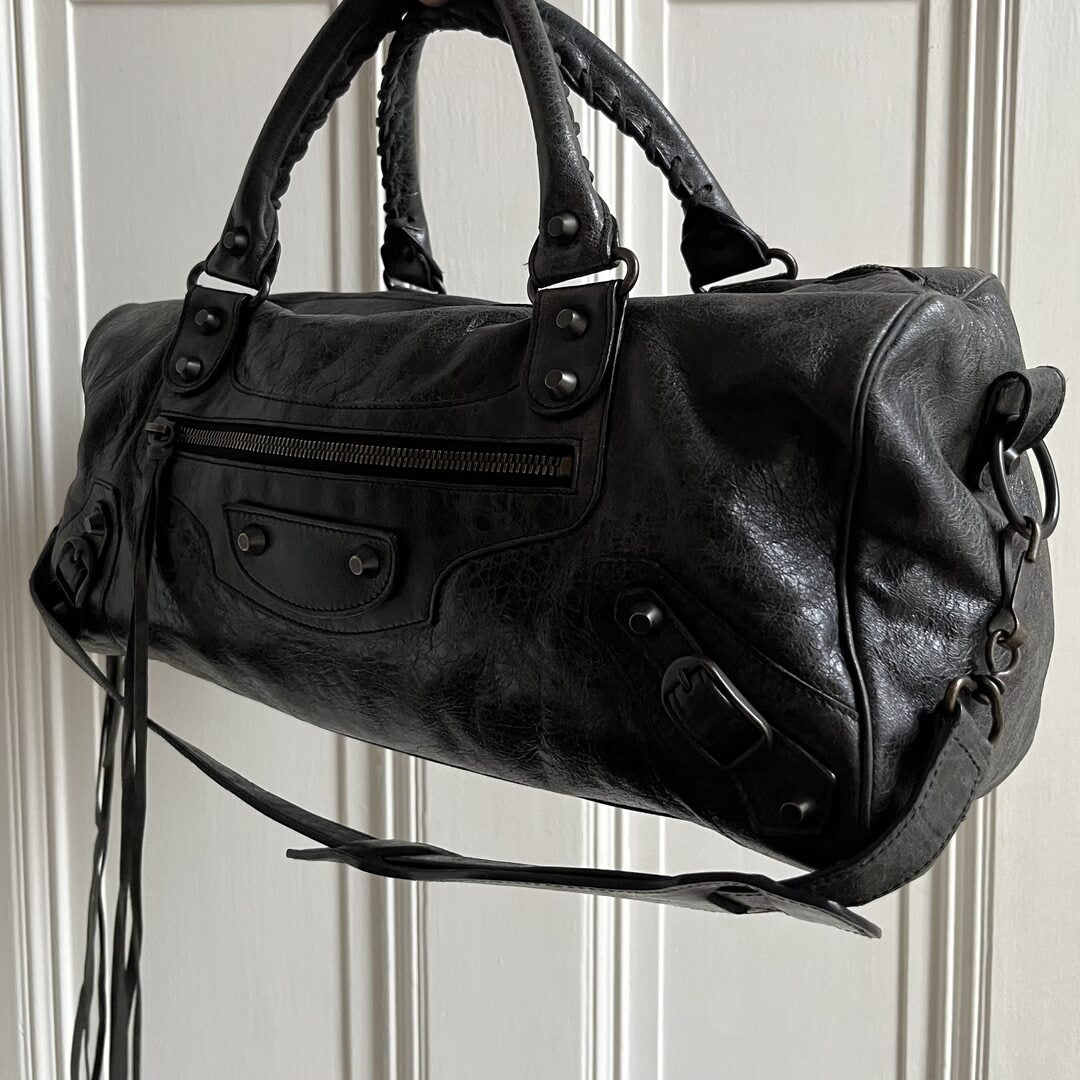 Balenciaga The Twiggy Black Leather Handbag