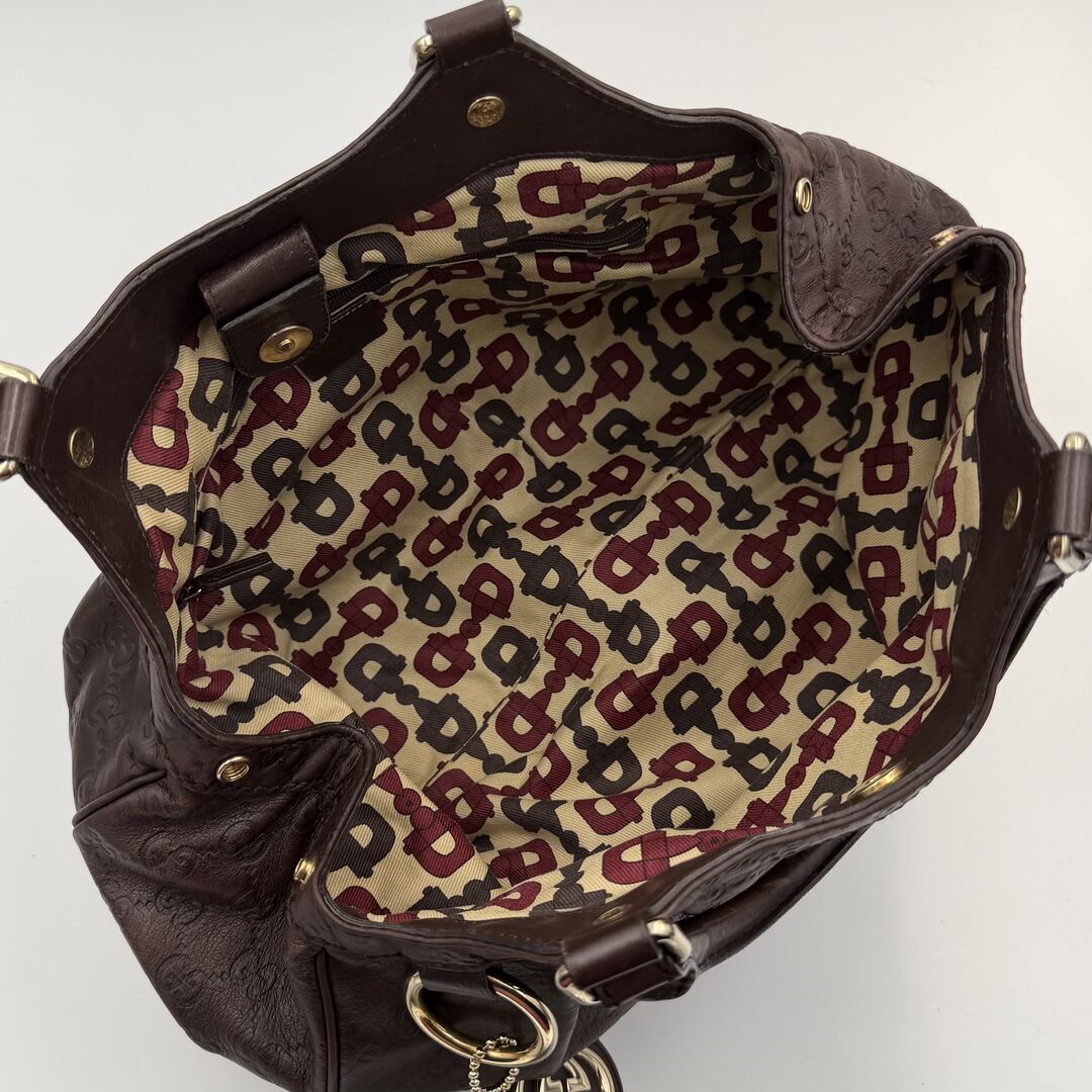 Gucci Guccissima Sukey Leather Brown Tote Bag