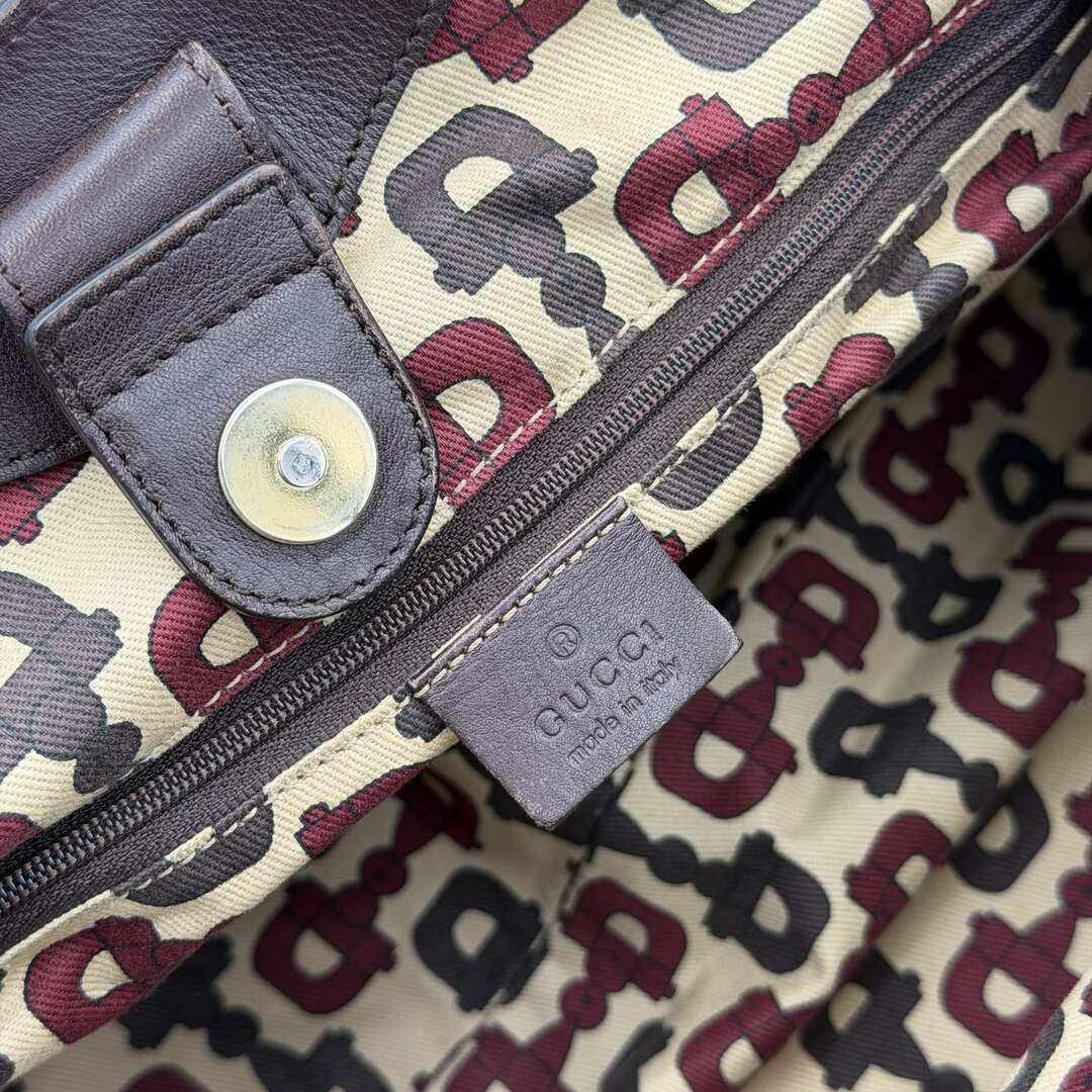 Gucci Guccissima Sukey Leather Brown Tote Bag