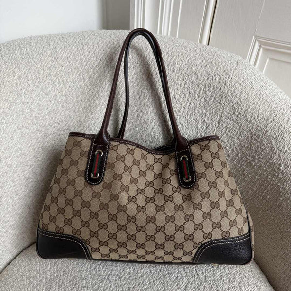 Gucci GG Canvas Princy Brown Tote Bag
