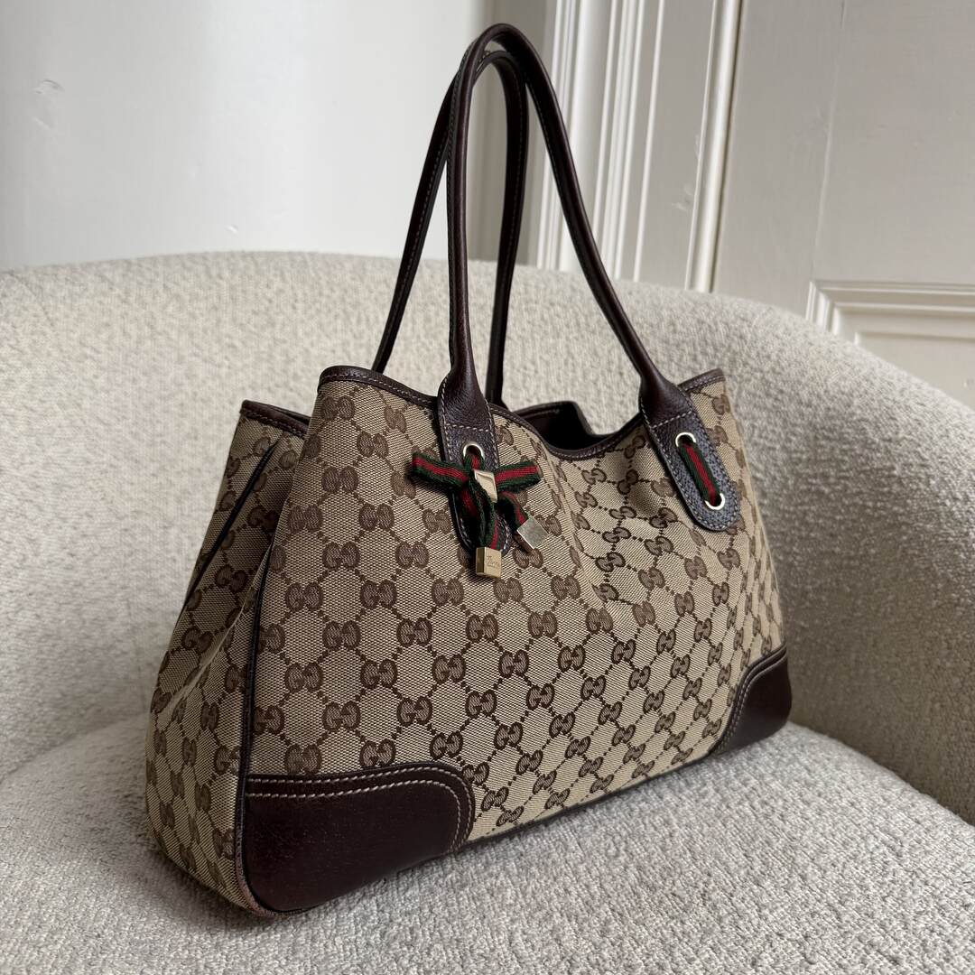Gucci GG Canvas Princy Brown Tote Bag