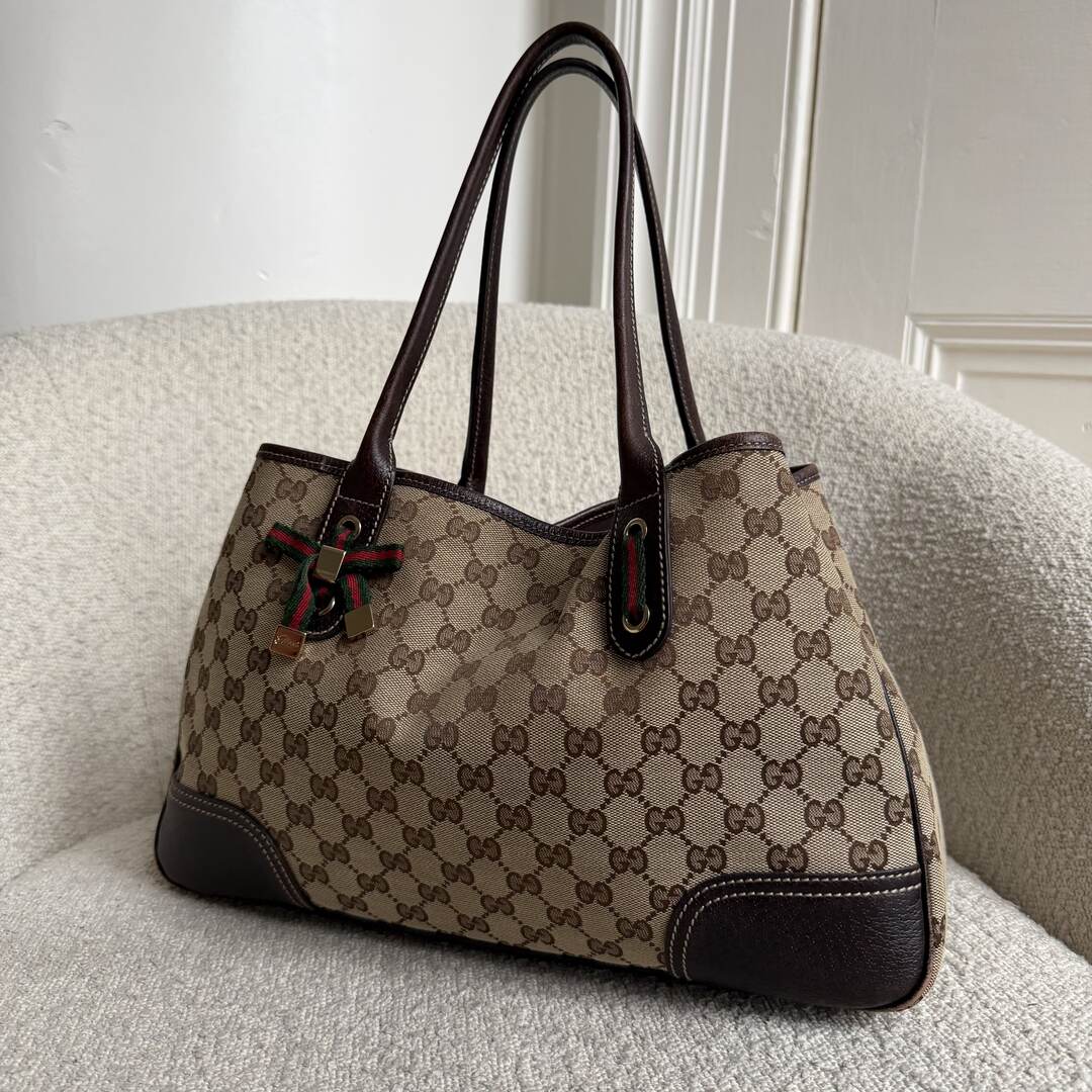 Gucci GG Canvas Princy Brown Tote Bag