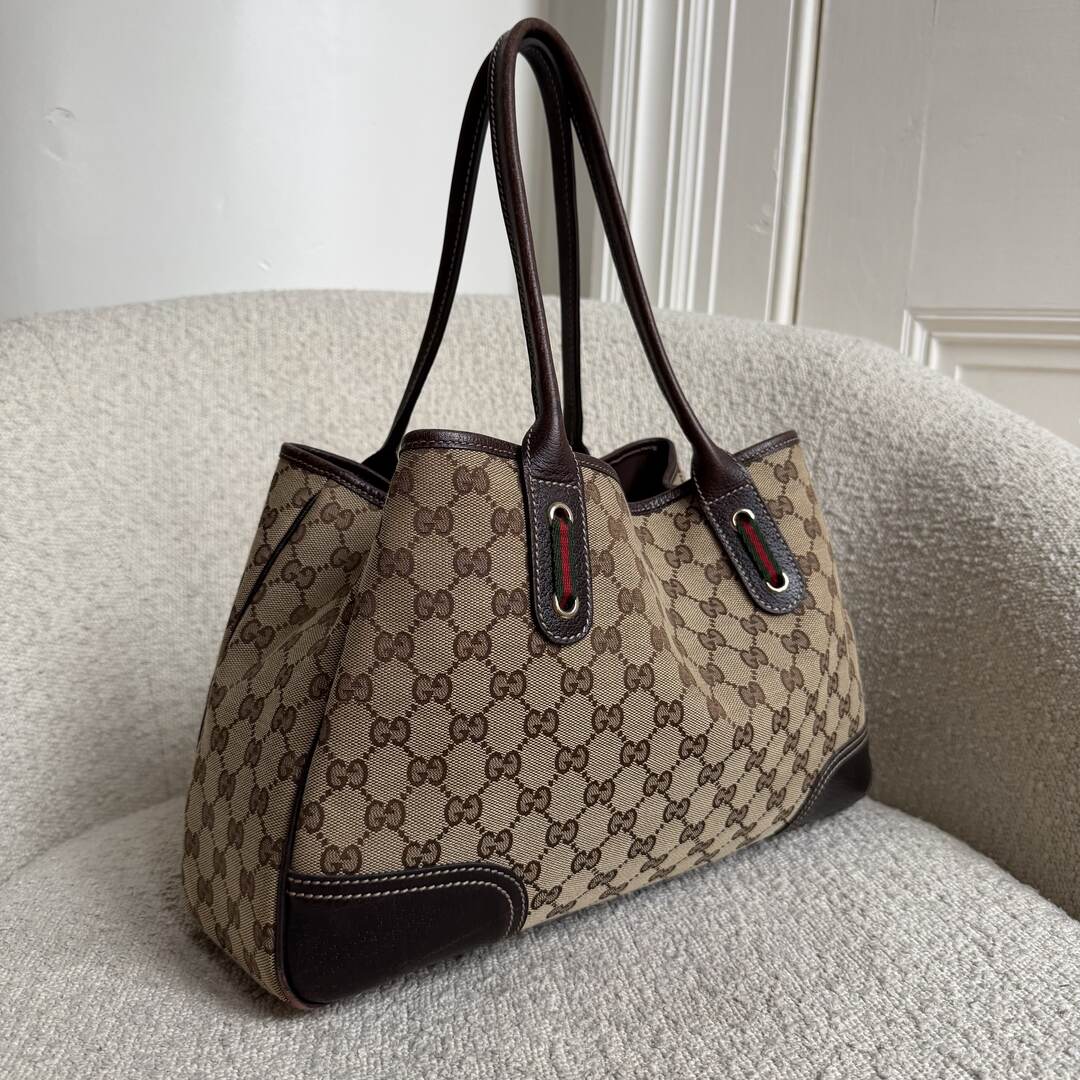 Gucci GG Canvas Princy Brown Tote Bag