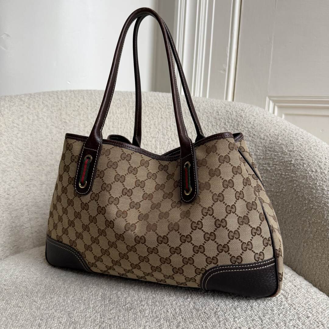 Gucci GG Canvas Princy Brown Tote Bag
