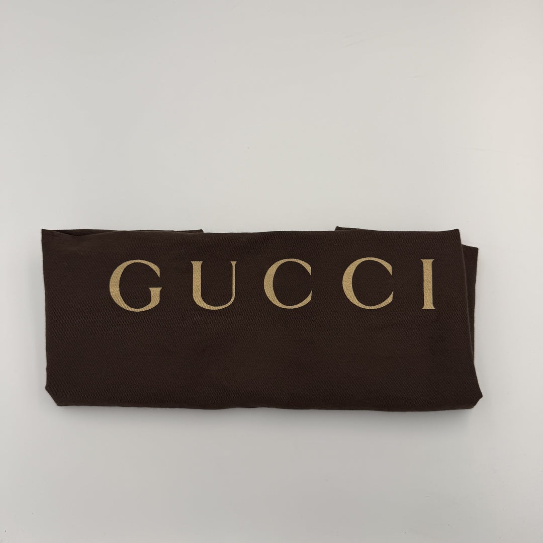 Gucci GG Canvas Twins Black Leather Tote Bag