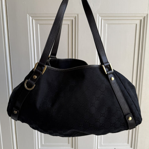 Gucci GG Canvas Abbey Black Tote Bag