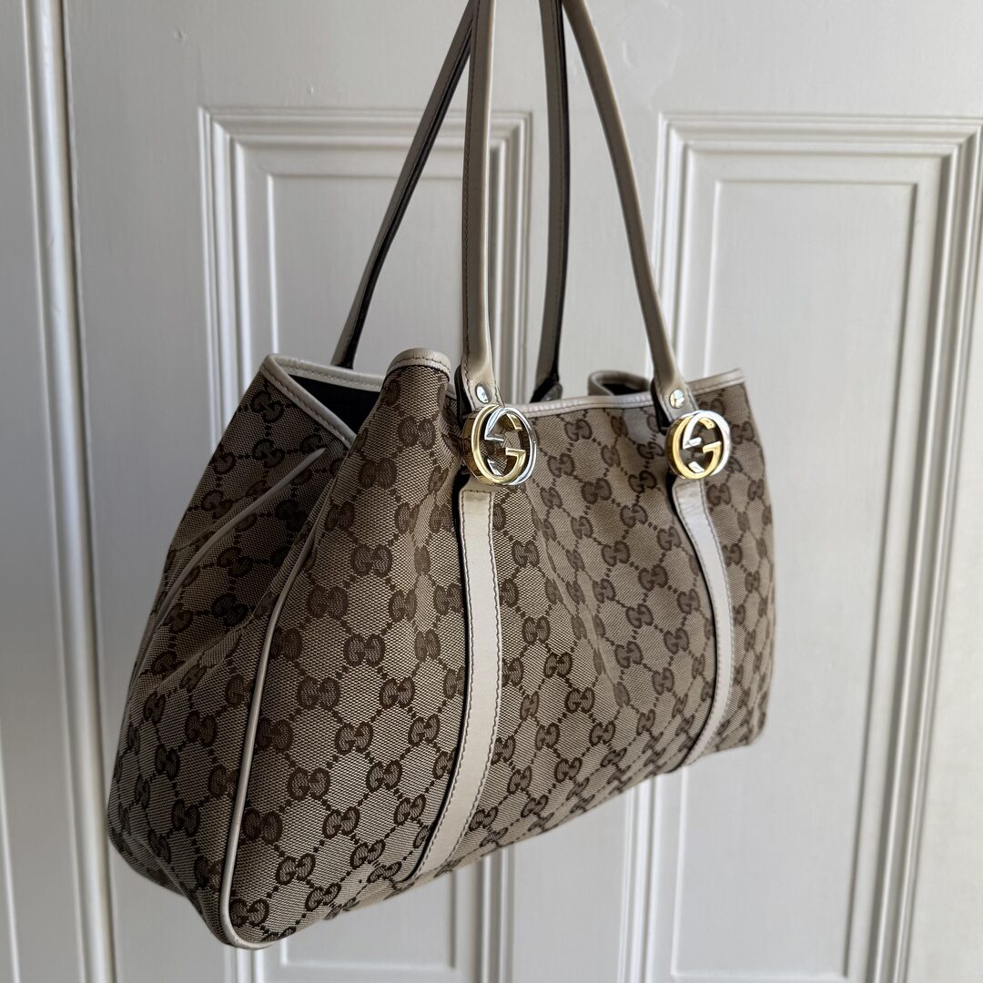 Gucci GG White Twins Tote Bag