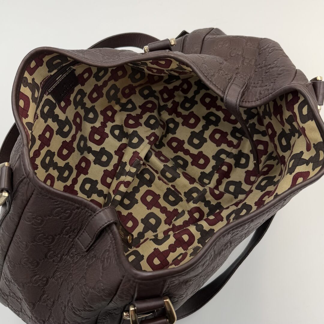 Gucci Guccissima Abbey Leather Brown Tote Bag