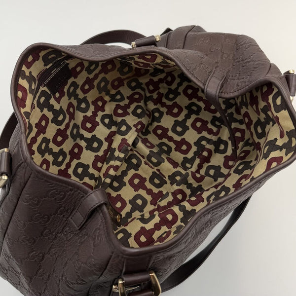 Gucci Guccissima Abbey Leather Brown Tote Bag