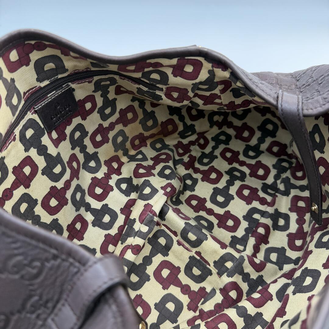 Gucci Guccissima Abbey Leather Brown Tote Bag