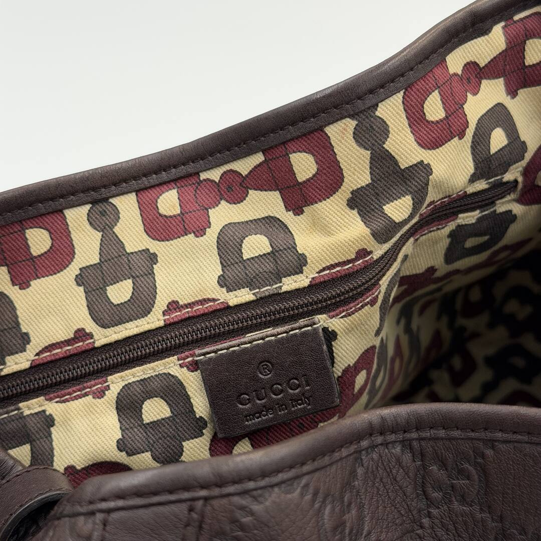 Gucci Guccissima Abbey Leather Brown Tote Bag