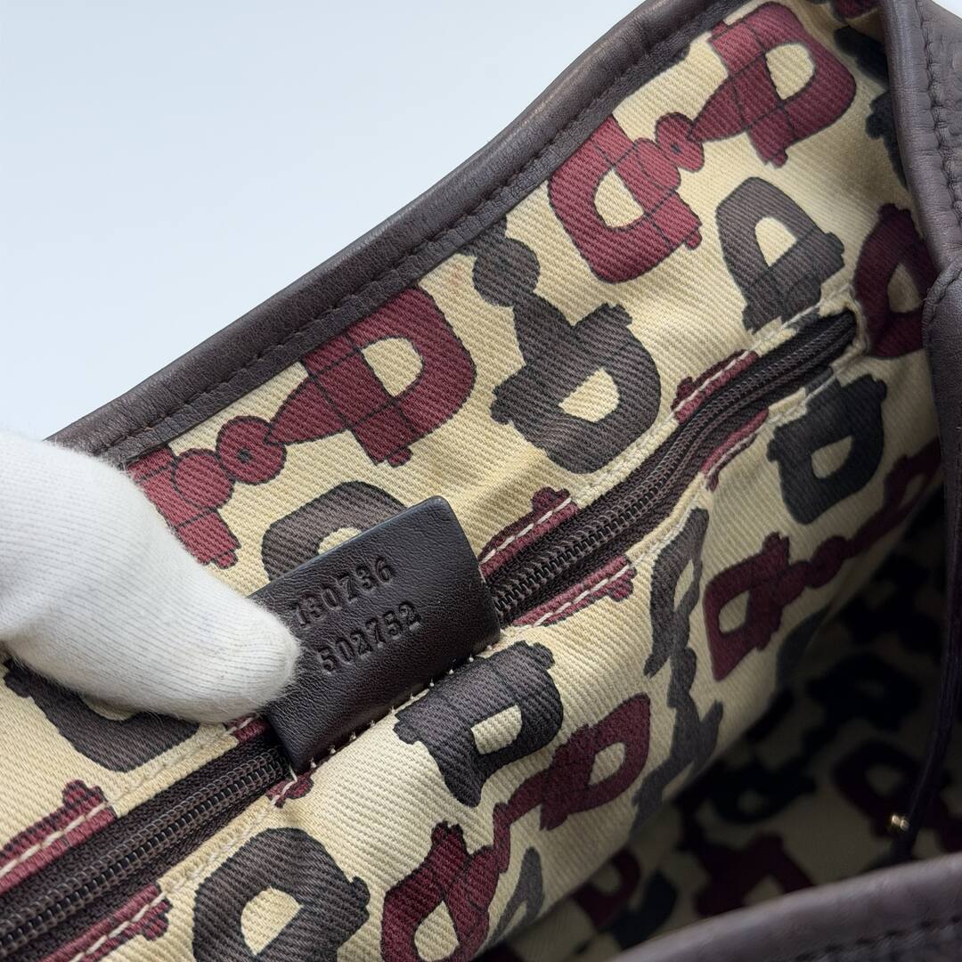 Gucci Guccissima Abbey Leather Brown Tote Bag