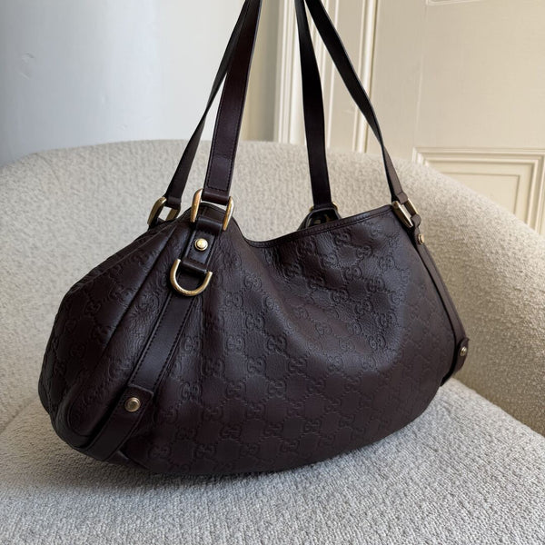 Gucci Guccissima Abbey Leather Brown Tote Bag