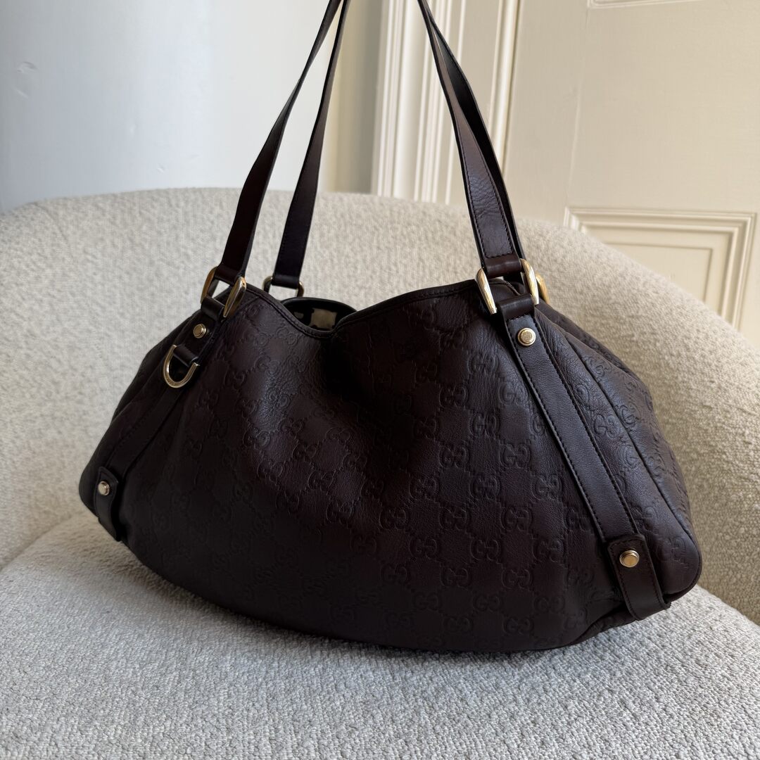 Gucci Guccissima Abbey Leather Brown Tote Bag