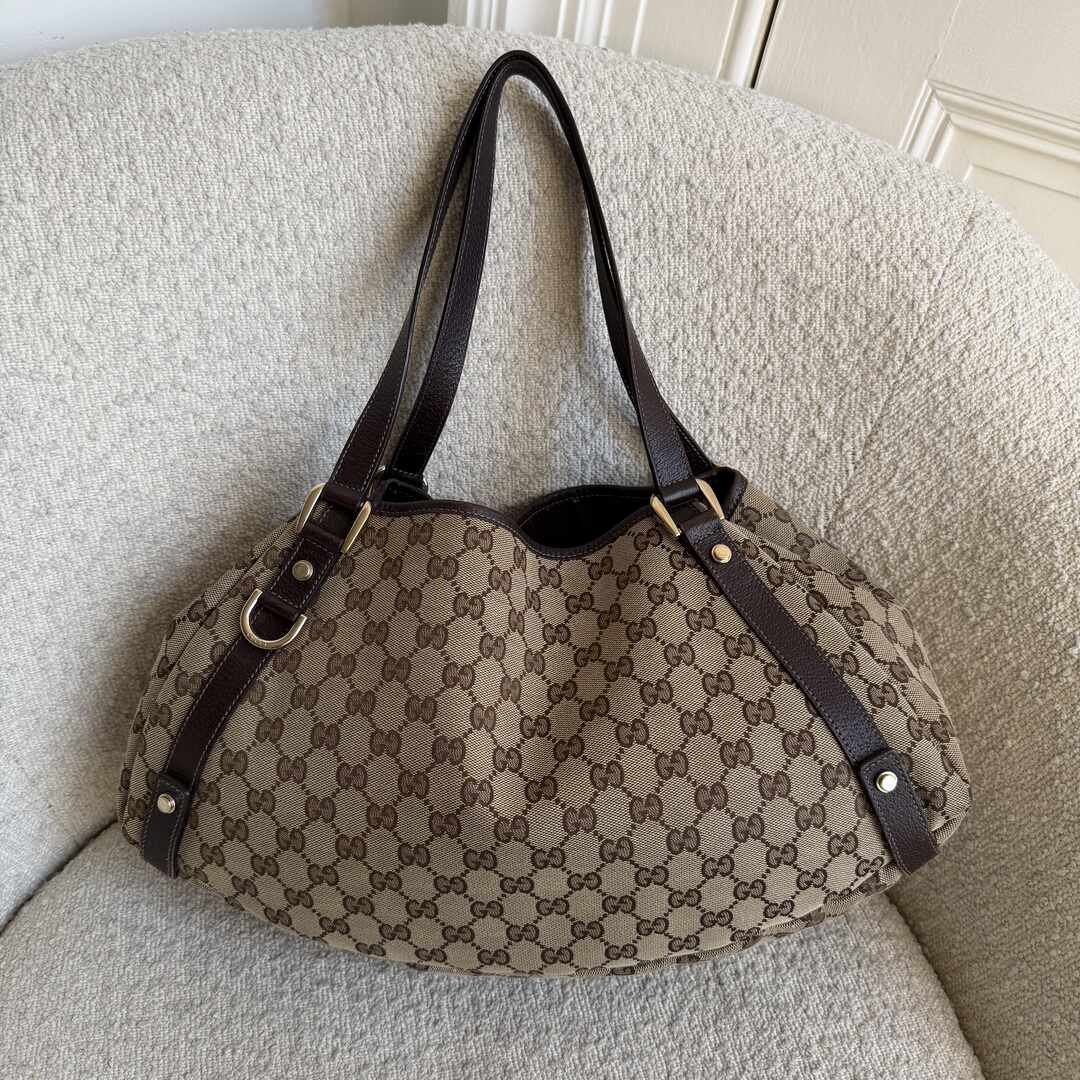 Gucci GG Canvas Abbey Brown Tote Bag