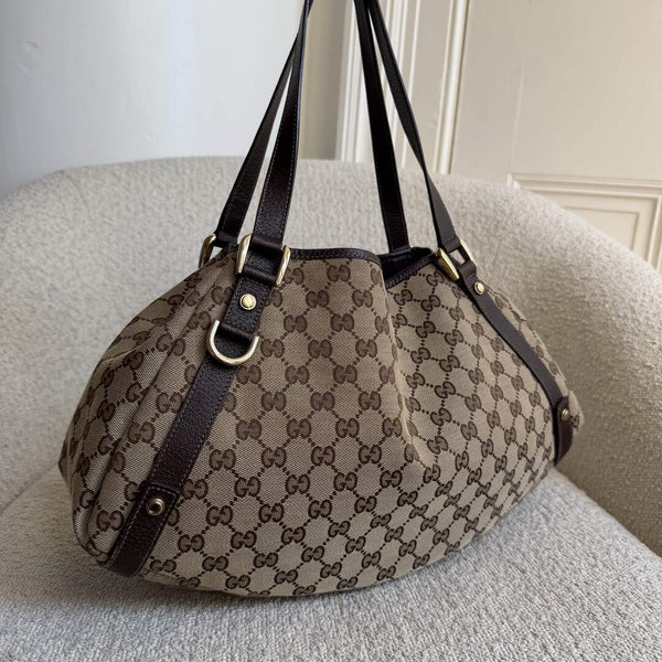 Gucci GG Canvas Abbey Brown Tote Bag