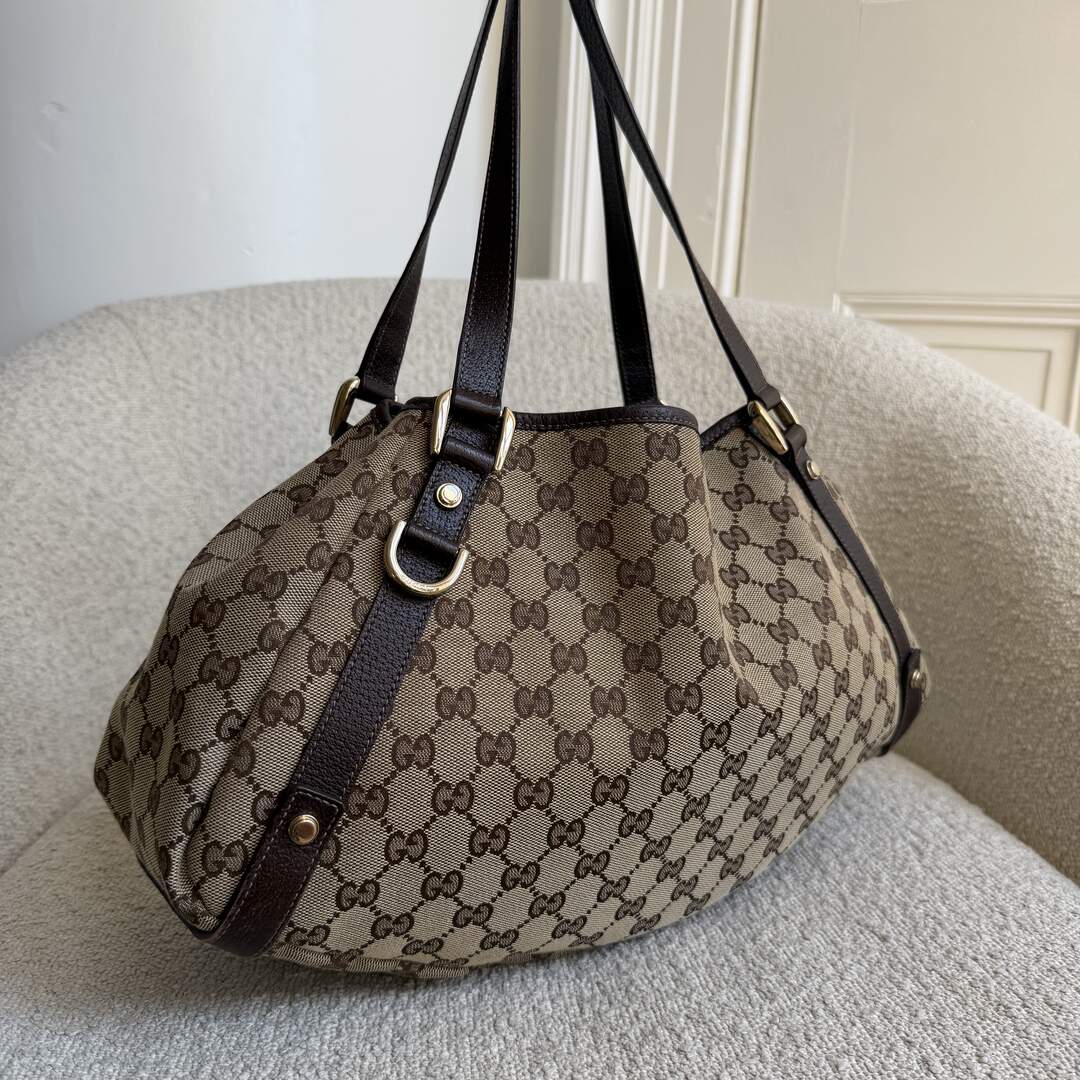 Gucci GG Canvas Abbey Brown Tote Bag