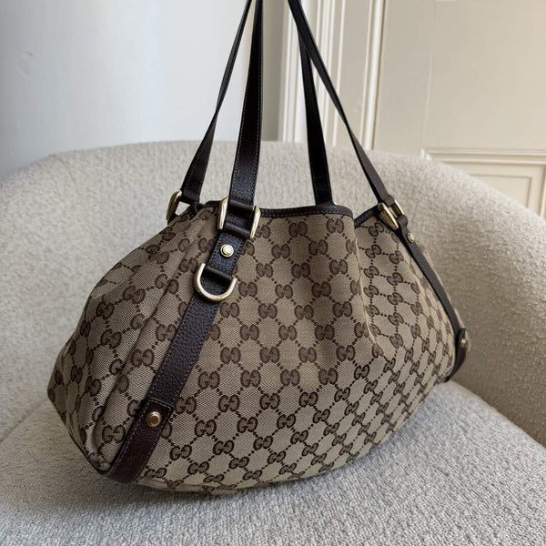 Gucci GG Canvas Abbey Brown Tote Bag