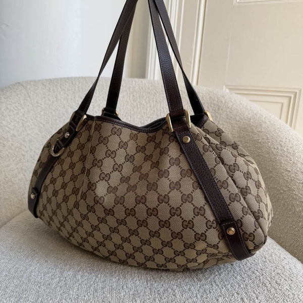 Gucci GG Canvas Abbey Brown Tote Bag