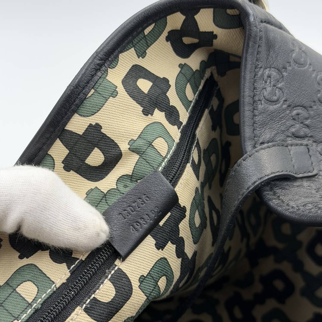 Gucci Guccissima Abbey Leather Black Tote Bag