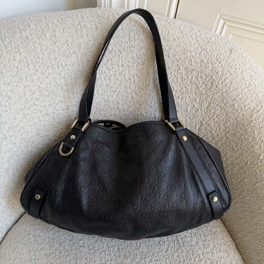 Gucci Guccissima Abbey Leather Black Tote Bag