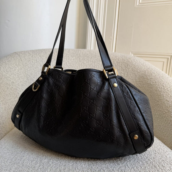 Gucci Guccissima Abbey Leather Black Tote Bag