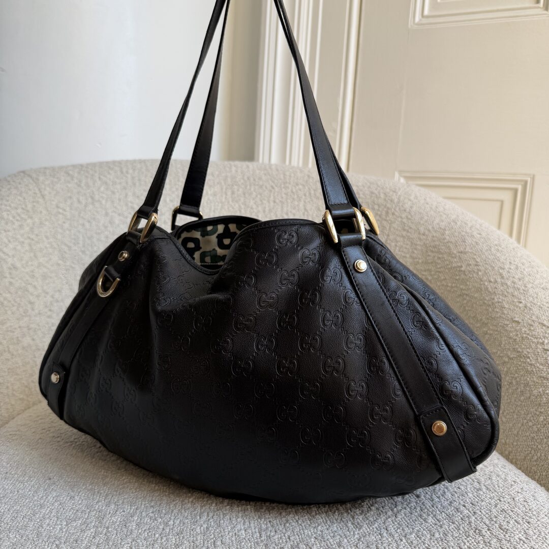 Gucci Guccissima Abbey Leather Black Tote Bag