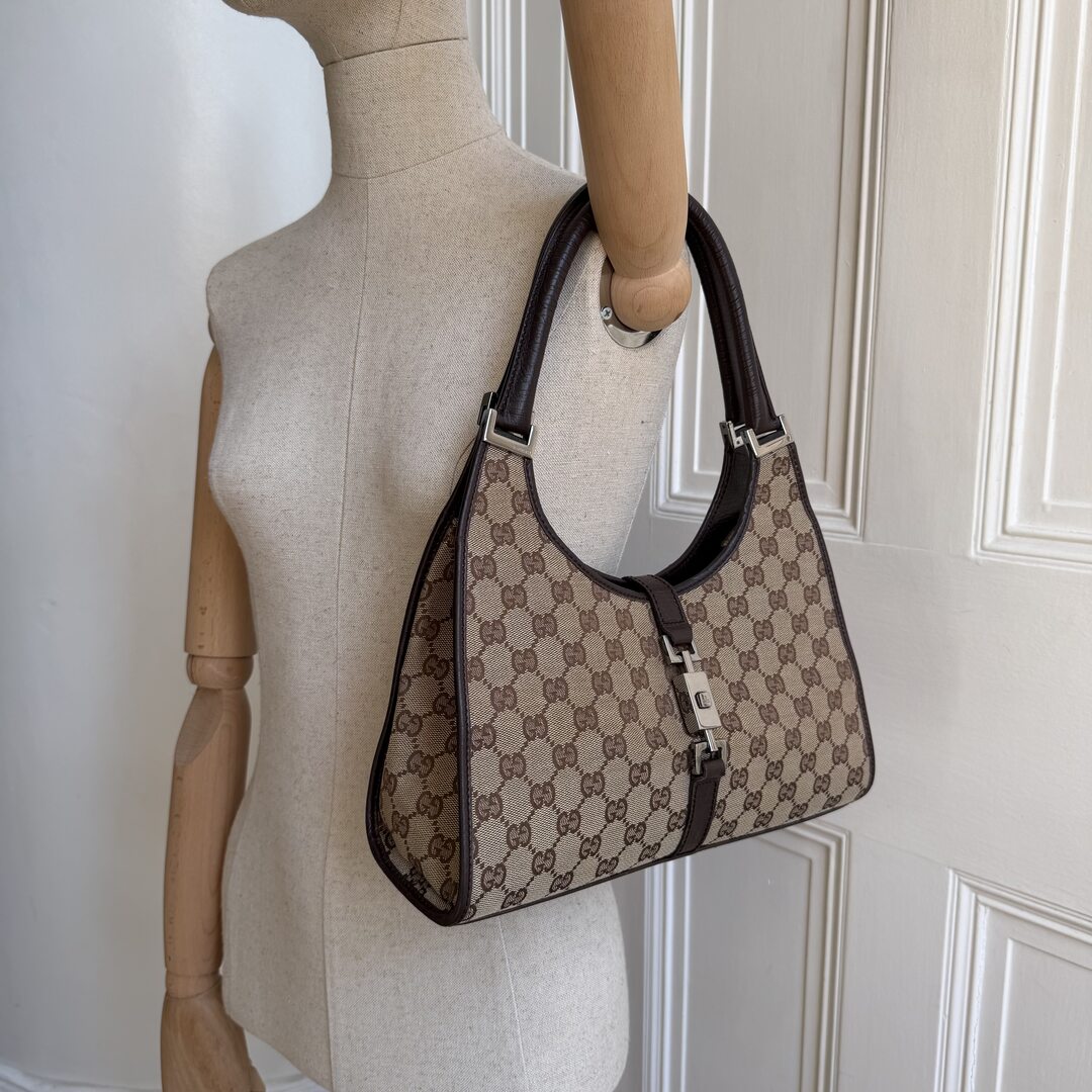 Gucci GG Canvas Jackie Brown Shoulder Bag