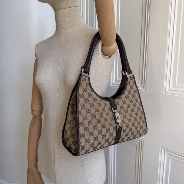 Gucci GG Canvas Jackie Brown Shoulder Bag