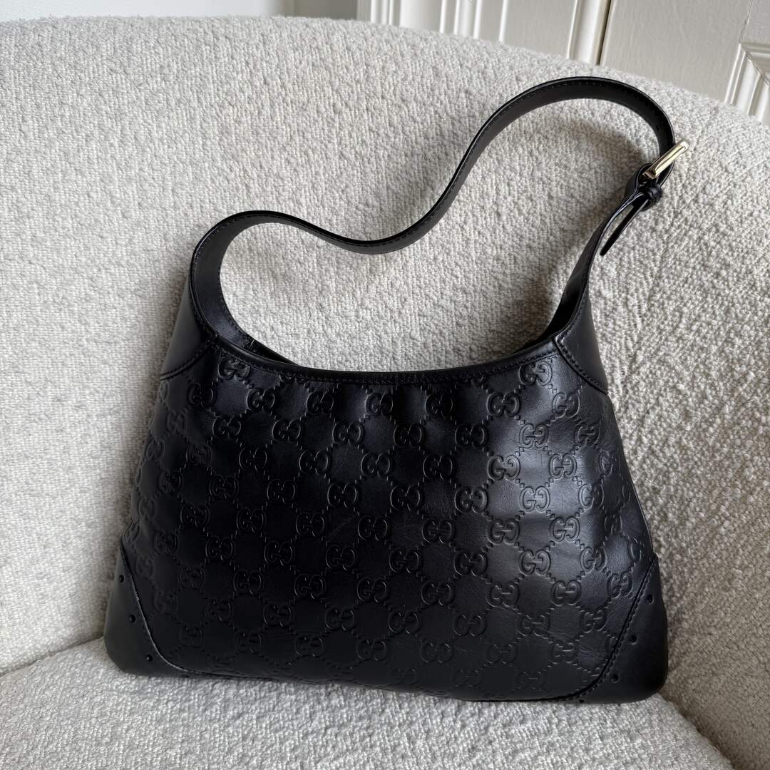Gucci Guccissima Jackie Hobo Black Shoulder Bag