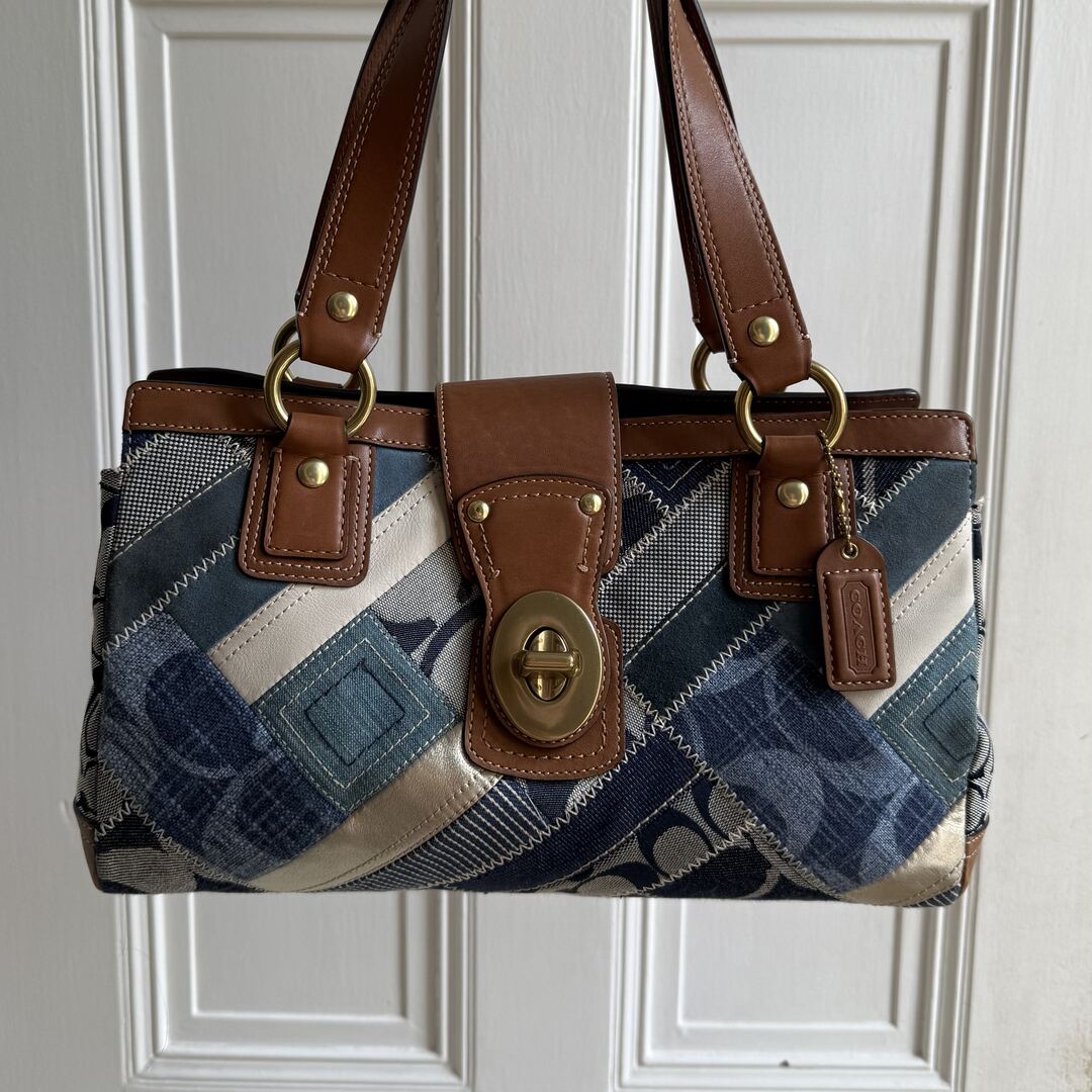 Coach Patchwork Signature Denim Shoulder Bag