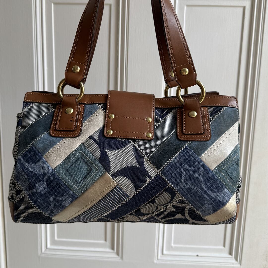 Coach Patchwork Signature Denim Shoulder Bag